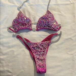 Pink Rhinestone Bikini Set